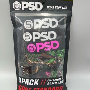 3 Pack! PSD 7" Inseam Money Jungle Pink Flame Premium Boxer Briefs, Sz S, 28-30"